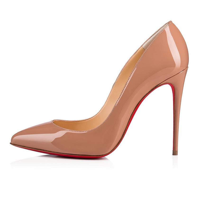 Women's Christian Louboutin Pigalle Follies 100mm Patent Leather Pumps - Nude [3187-296]